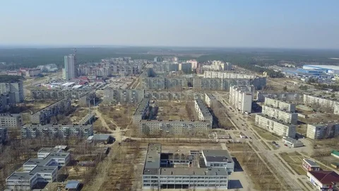 Small town's district Stock Footage 74428719