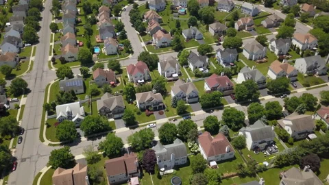 Small towns live without noise without disturbances. 4K mov Stock Footage 142847526