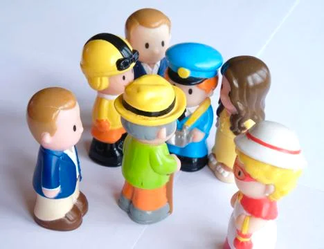 Small toy figures 스톡 사진