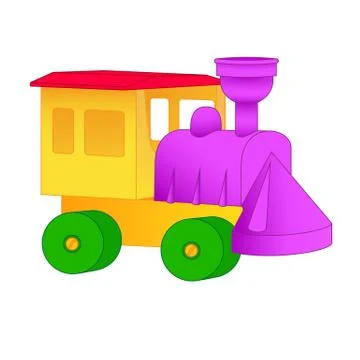 Small toy train from the designer. Stock Illustration