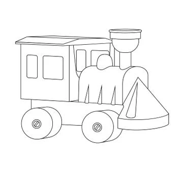 Small toy train from the designer. Stock Illustration