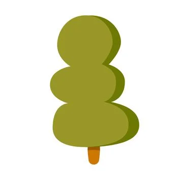 A small toy tree. Simple color vector illustration. Decoration for the children 스톡 일러스트