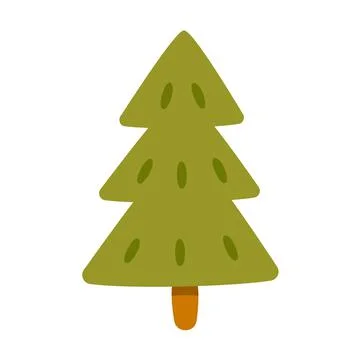 A small toy tree. Simple color vector illustration. Decoration for the children Illustrazione stock