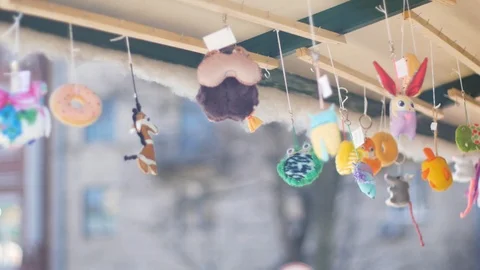 Small toys dancing on the wind Stock Footage 88296113