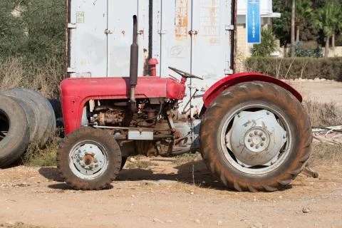 Small tractor with big wheels Stock Photos