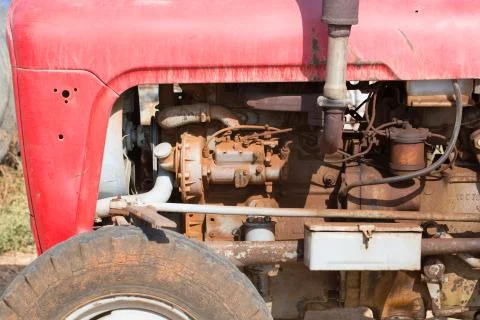Small tractor with big wheels Stock Photos