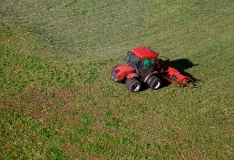 Small tractor in a field Stock Photos