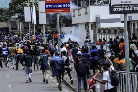 Small traders protest against high taxation in Nairobi, Kenya - 28 Aug 2026 Stock Photos