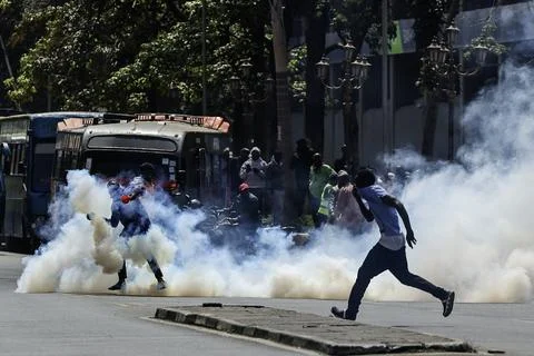 Small traders protest against high taxation in Nairobi, Kenya - 28 Aug 2026 Stock Photos