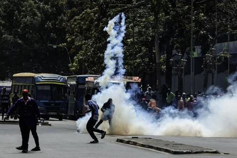 Small traders protest against high taxation in Nairobi, Kenya - 28 Aug 2026 Stock Photos