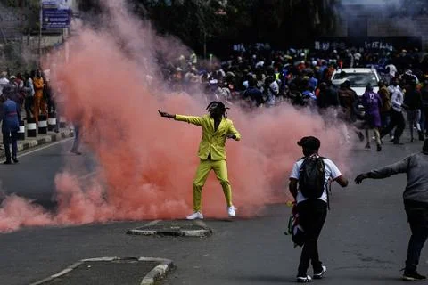 Small traders protest against high taxation in Nairobi, Kenya - 28 Aug 2026 Stock Photos