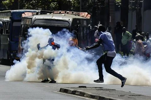 Small traders protest against high taxation in Nairobi, Kenya - 28 Aug 2026 Stock Photos