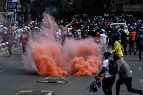 Small traders protest against high taxation in Nairobi, Kenya - 28 Aug 2026 Stock Photos