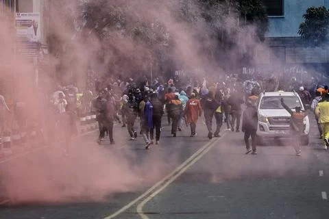 Small traders protest against high taxation in Nairobi, Kenya - 28 Aug 2026 Stock Photos