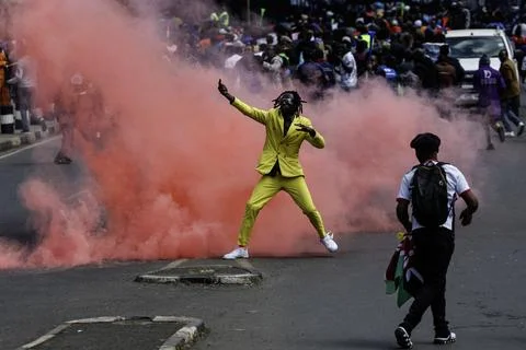 Small traders protest against high taxation in Nairobi, Kenya - 28 Aug 2026 Stock Photos