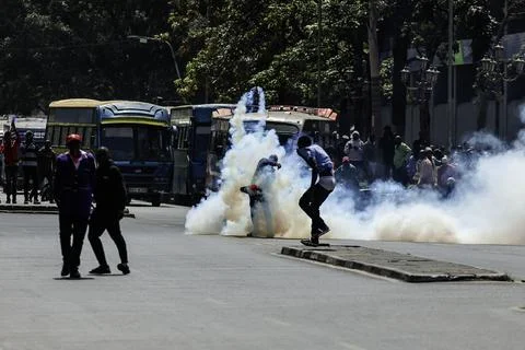 Small traders protest against high taxation in Nairobi, Kenya - 28 Aug 2026 Stock Photos