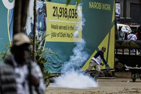 Small traders protest against high taxation in Nairobi, Kenya - 28 Aug 2026 Stock Photos