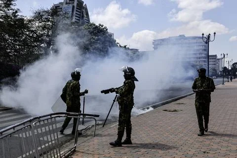Small traders protest against high taxation in Nairobi, Kenya - 28 Aug 2026 Stock Photos