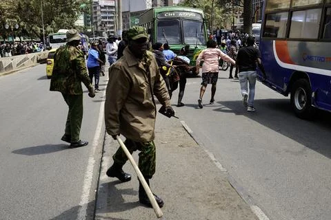 Small traders protest against high taxation in Nairobi, Kenya - 28 Aug 2026 Stock Photos