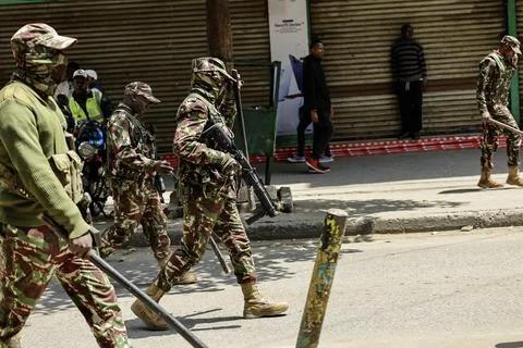 Small traders protest against high taxation in Nairobi, Kenya - 28 Aug 2026 Stock Photos