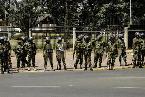 Small traders protest against high taxation in Nairobi, Kenya - 28 Aug 2026 Stock Photos