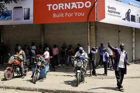 Small traders protest against high taxation in Nairobi, Kenya - 28 Aug 2026 Stock Photos