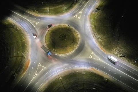 Small trafic in roundabout Photos