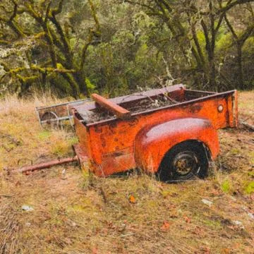 Small Trailer on a Farm Stock Photos