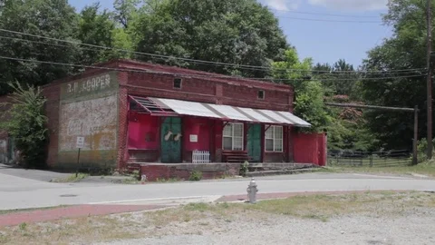 Small train depot shack - handheld Stock Footage 83058338