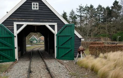 Small train through the amusement park Efteling in the Netherlands Stock Photos