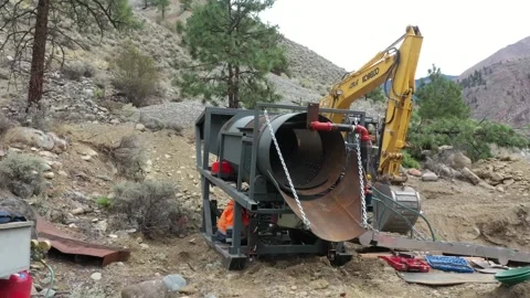 Small Trammel Mine Drone Shot Stock Footage 146553876