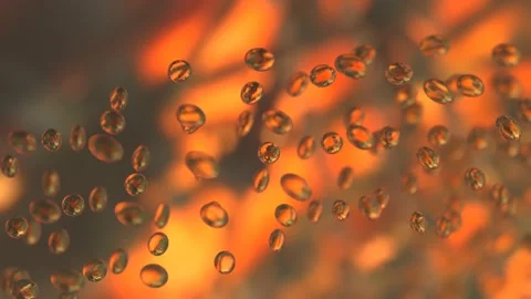 Small transparent balls rotate on blurred background looped 3d 4k render Stock Footage 197636228