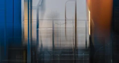 A small tree between two wagons of a train Stock Photos