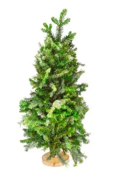 Small tree Christmas tree on a stand Stockfoto's