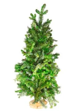 Small tree Christmas tree on a stand Stockfoto's