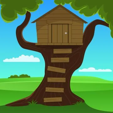 Small Tree House Stock Illustration