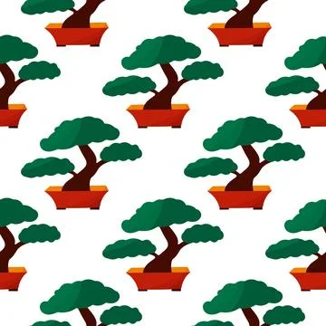 Small tree pot icon Chinese bonsai plant Stock Illustration