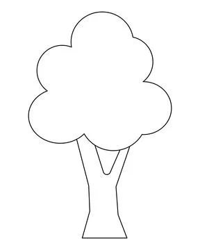 A small tree, a simple image of a plant - a vector linear picture for a children Stock Illustration