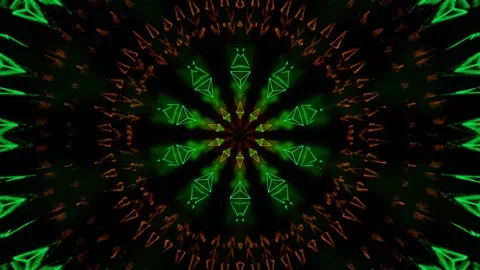 Small triangles in middle, glowing colors abstract animation Stock Footage 140283952
