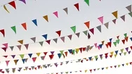 Small Triangular Waving Flags Stock Footage