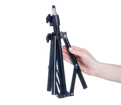 Small tripod for smartphone in hand Stock Photos