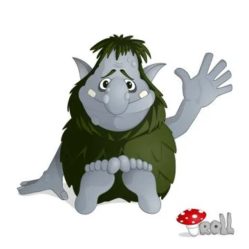 Small troll sitting Stock-Illustration