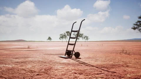 Small trolley cart in the desert 스톡 동영상 235333587