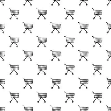Small trolley pattern seamless Illustrazione stock