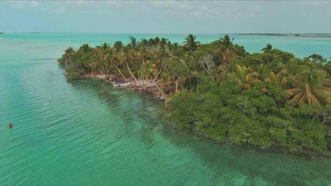 Small Tropical Island Surrounded by the Ocean Stock Footage 286376723