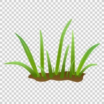 A small tuft of fresh green grass with brown soil around it. Stock Illustration
