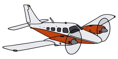Small twin-engine airplane Stock Illustration