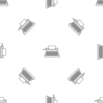 Small typewriter icon, outline style Illustrazione stock