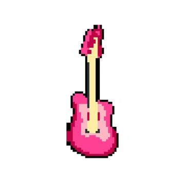 Small ukulele pixel art vector illustration 스톡 일러스트