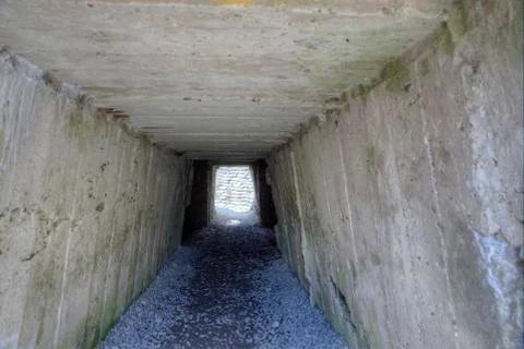 Small underground passage between trenches. Stock-Fotos